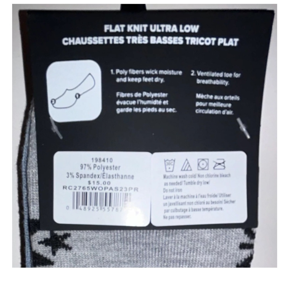 Converse Flat Knit Ultra Low Socks 3 Pair Women 4-10 Black Blue Gray Logo Chucks - Picture 2 of 9